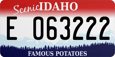 ID license plate E063222