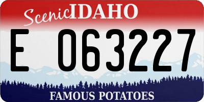 ID license plate E063227