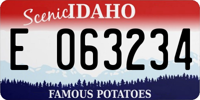 ID license plate E063234