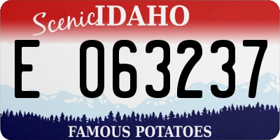 ID license plate E063237