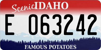 ID license plate E063242