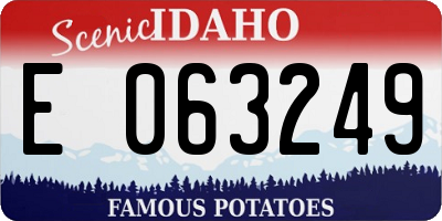ID license plate E063249