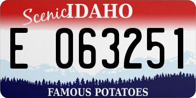 ID license plate E063251