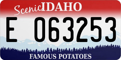 ID license plate E063253