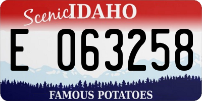 ID license plate E063258