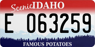 ID license plate E063259