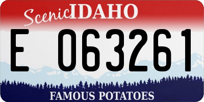 ID license plate E063261