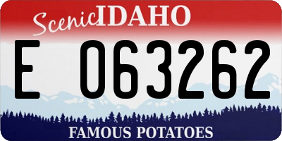 ID license plate E063262