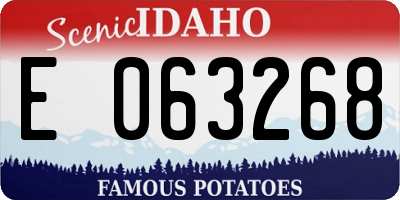 ID license plate E063268