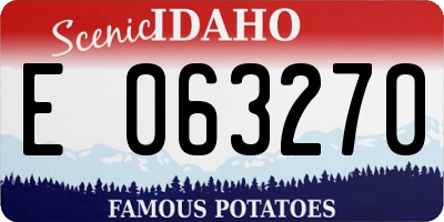 ID license plate E063270