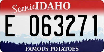 ID license plate E063271