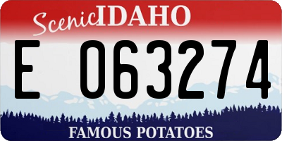 ID license plate E063274