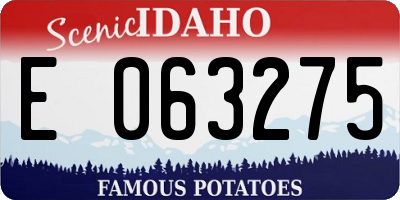 ID license plate E063275