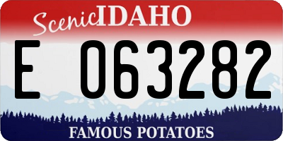 ID license plate E063282