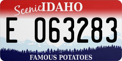 ID license plate E063283