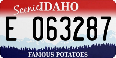 ID license plate E063287