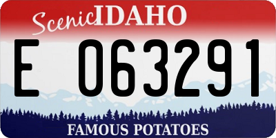 ID license plate E063291