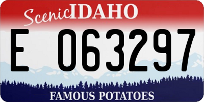 ID license plate E063297