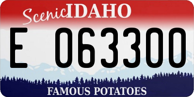ID license plate E063300