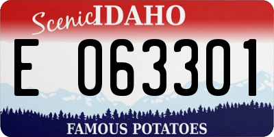 ID license plate E063301