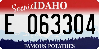 ID license plate E063304