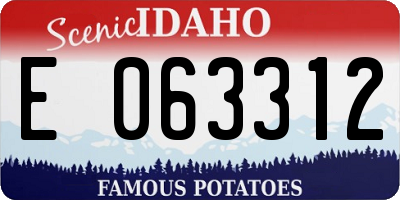 ID license plate E063312