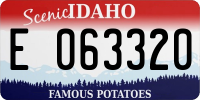 ID license plate E063320