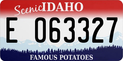 ID license plate E063327