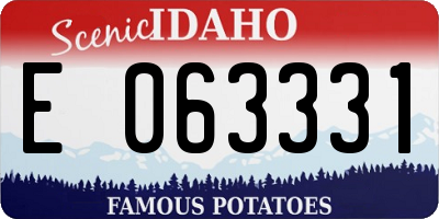 ID license plate E063331