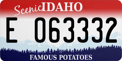 ID license plate E063332