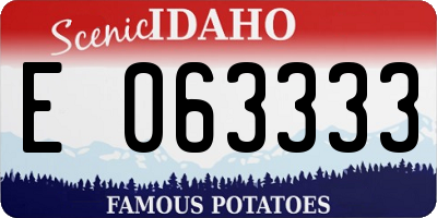 ID license plate E063333