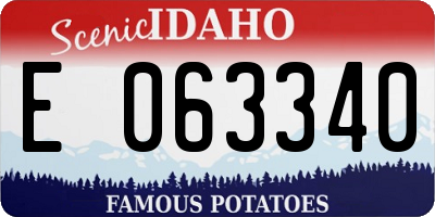 ID license plate E063340