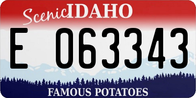 ID license plate E063343