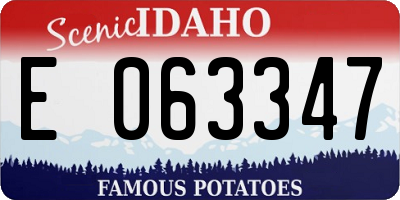 ID license plate E063347