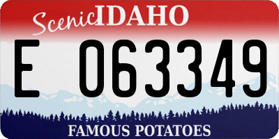 ID license plate E063349