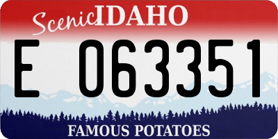 ID license plate E063351