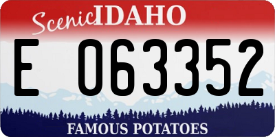 ID license plate E063352