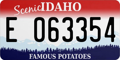 ID license plate E063354