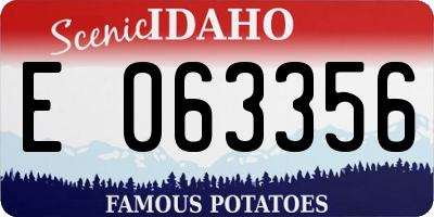 ID license plate E063356