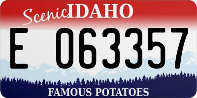 ID license plate E063357