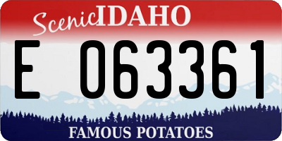 ID license plate E063361