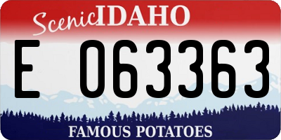 ID license plate E063363