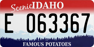 ID license plate E063367