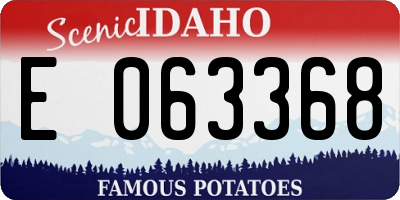 ID license plate E063368