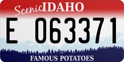ID license plate E063371
