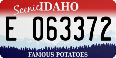 ID license plate E063372