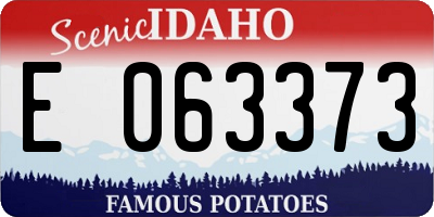 ID license plate E063373
