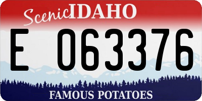 ID license plate E063376