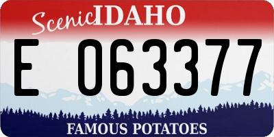 ID license plate E063377