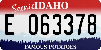 ID license plate E063378